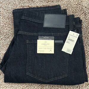 Fidelity Jimmy Dark Denim Slim Straight Jeans NWT